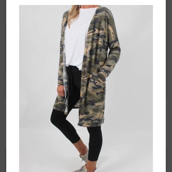 TALULAH Sweaters - Camo cardigan